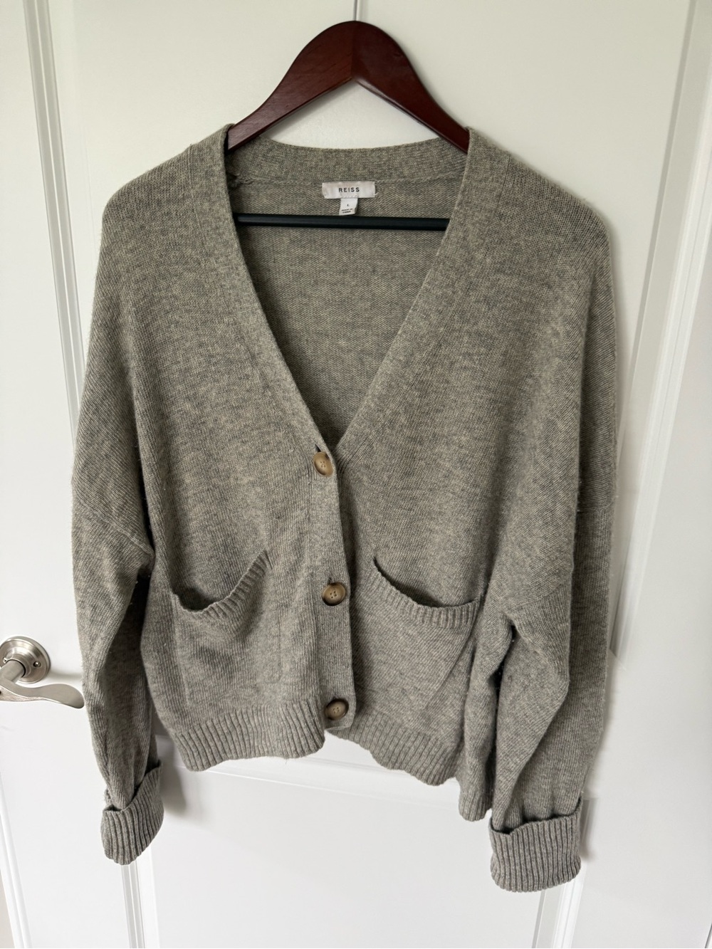 Reiss Juni Wool Cashmere Cardigan Size Large